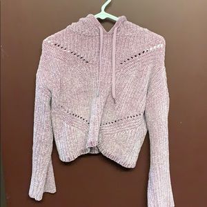 Cropped purple sweater